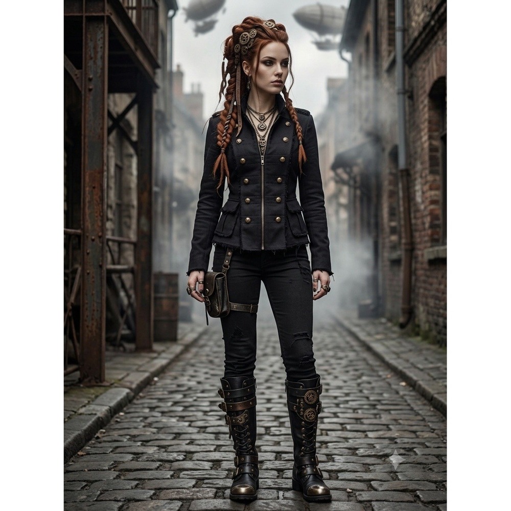 Zara‎ Trafaluc Jacket Women S Military Raw Hem Double Breast Gothic Punk